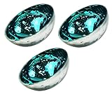 Glas Schwimmschale rund (3er Set) - Schwimmkerzen, Tischdeko, Teelichthalter (Hellblau)