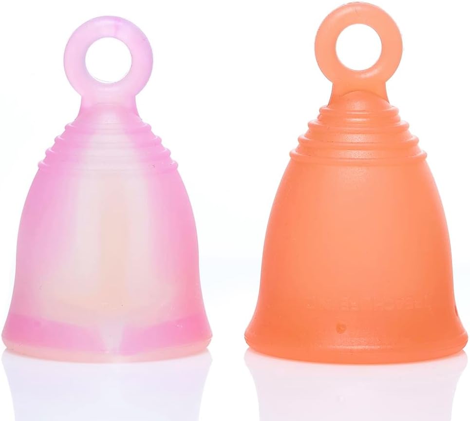 Peachlife Ring Loop Menstrual Cup Bundle - Small, Soft and Medium Size, Soft - Medical Grade Silicone