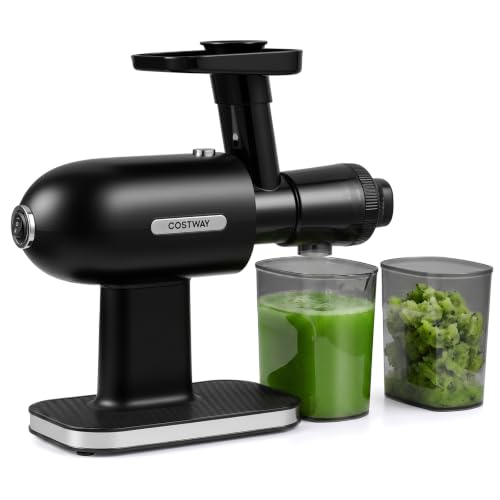 Image of COSTWAY Cold Press Juicer Machine with Reverse Function, Pusher & Brush