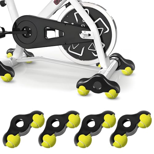 Rumsfel Adaptadores de Pies de Ciclismo para Interiores, Adaptadores de Patas Basculantes para Ciclismo de Interior, 4 Adaptadores con 8 Pelotas de Tenis, Accesorios para Wahoo Kickr Core