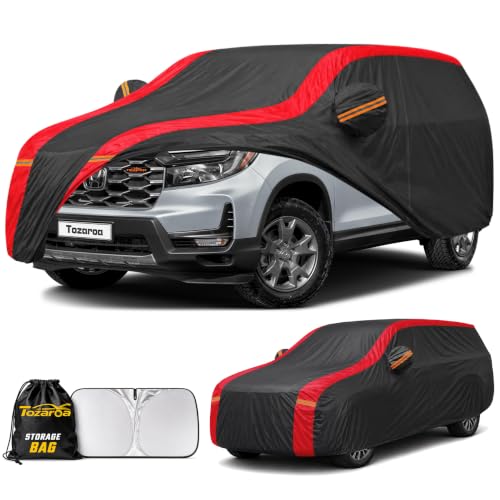 SUV Car Cover Custom Fit Honda Passport(1994-2002), 100% Waterproof All-Weather Car Covers, Outdoor Full Exterior Cover with Winter, Sun, Rain and UV Protection with Windshield Sun Shade