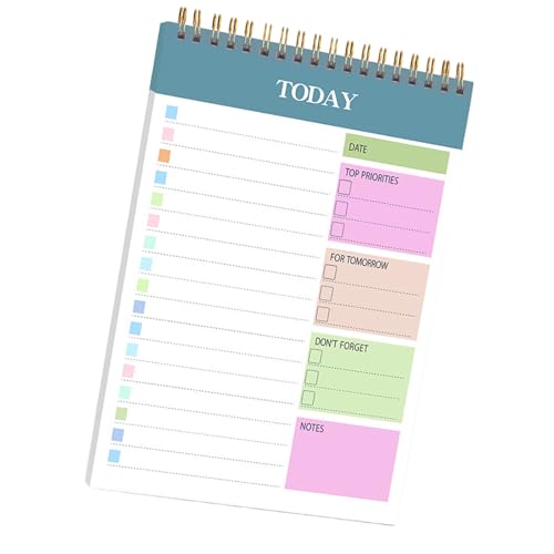 Twin Wire Binding Planner Notebook 104 Pages 5.5x8.66Inch Portable Journal Daily Planner Writing Notepads for Planning Goal Plan