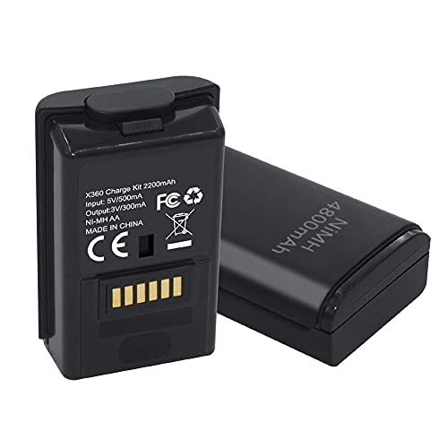 Cotchear Double 4800Mah Rechargeable Battery Pack + Usb Charger Cable Pack + Charging Base For Xbox 360 Controller thumb #3