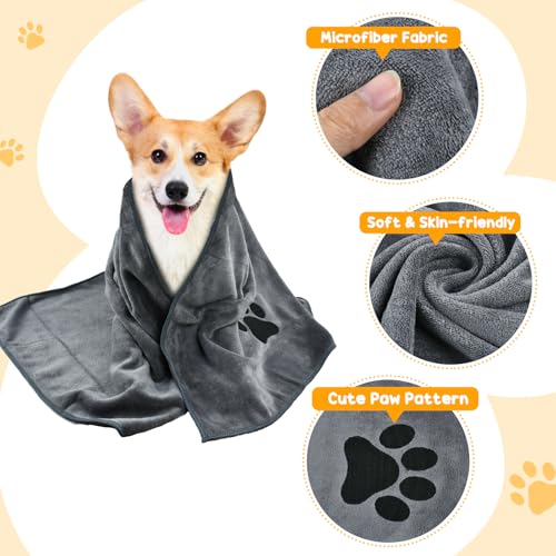 DIELOVEHUA Hundehandtuch, 100 x 50 cm Hundehandtuch Extra Saugfähig, Mikrofaser Handtuch, Schnell Trocknend, Hundehandtücher, Hunde Handtuch für Hunde, Katzen
