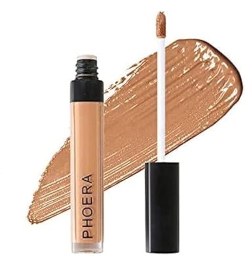 Phoera Correcteur à couverture complète Finition mate hautement pigmentée pour cernes sous les yeux Crème de maquillage hydratante Aide à contrôler l'excès de sébum 20 g (Pack de 1) 106 Châtaignier