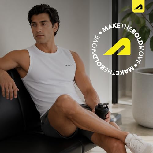 Image of Boldfit Sleeveless Tshirts for Men Cotton Gym Vest Tank Top Men Quick Dry Workout Sando for Man Stretchable Mens Baniyan Innerwear Vest for Running, Training, Yoga, Everyday Wear Comfort Fit Tshirt