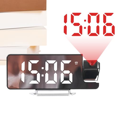 7.6" Despertador Proyector Techo 180°,12/24H Reloj Despertador Digital Con RGB Colores Pantalla LED Medidor De Temperatura Con Atenuación Automática Y Temporizador Inteligente Para Hogar Dormitorio - imagen 9