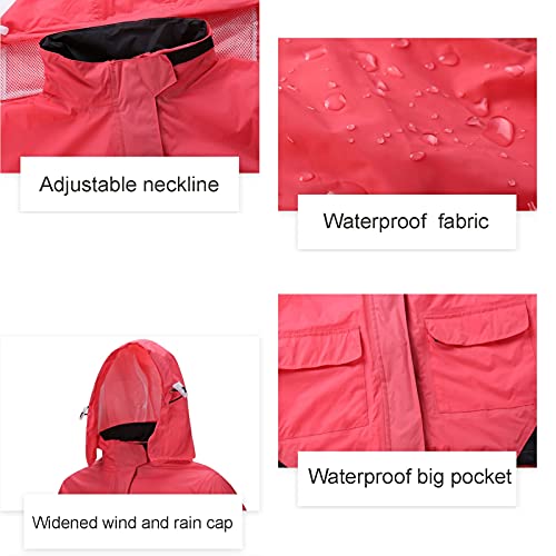 Impermeable liviano para hombre y mujer color rojo talla XL miniatura 3