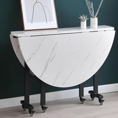 LENNOTHERM Mesa Redonda Extensible Comedor, Mesa de Comedor Plegable, Mesa de Comedor Plegable, Mesa de Comedor Plegable, para Cocina, Sala de Estar