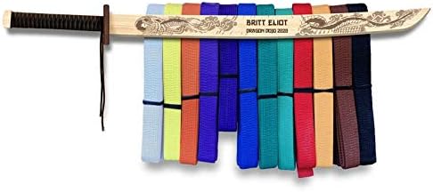 Campfire Arts Custom Karate Belt Display - Dragon Sword - Hand Crafted - Made in The USA