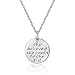 925 Sterling Silver Engraved Message "She believed she could so she did" Inspirational Disc Necklace