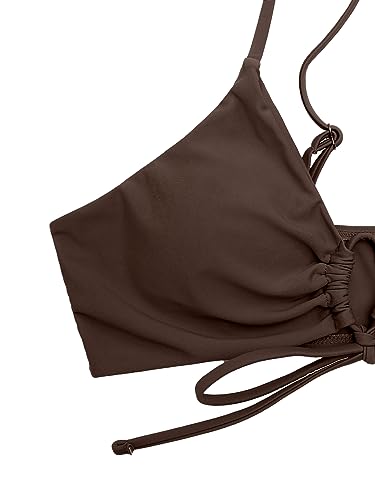 Image of Meetall Women's High Cut String Triangle Bikini Set Swimsuits Sexy Bathing Suits 2 Piece