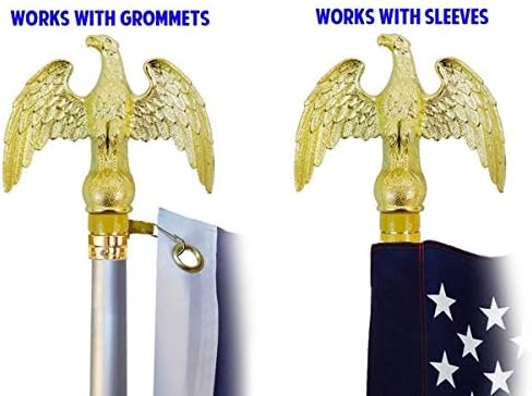 8ft Flag Pole (Eagle Top) & Gold Base Bundle Kit