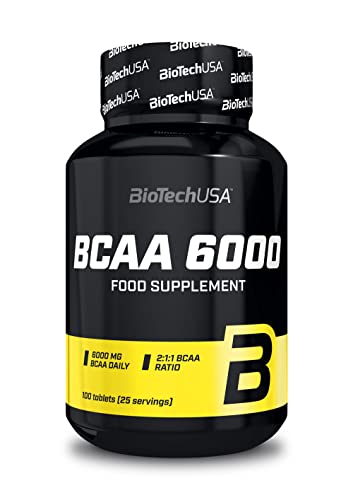 BioTechUSA BCAA 6000 Tabletten | 6.000mg | 2:1:1 Verhältnis BCAAs | für Muskelwachstum & Energie, 100 Tabletten