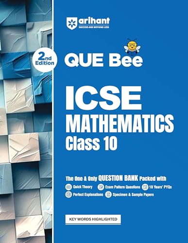 Image of Arihant ICSE Mathematics Class 10 Exam 2026-27 | Quick Theory, Exam Pattern Questions & Sample Papers | As per ICSE Syllabus | Que Bee 2nd Edition 2027