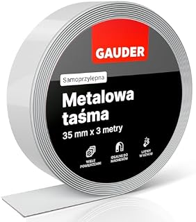 GAUDER Taśma metalowa samoprzylepna I Idealna do figur i półek Tonies® I Pasek Metalowy I Taśma stalowa (3 m)