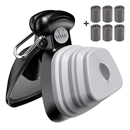 ORIA Paletta per Escrementi di Animali, Portatile Scoop di Poop Dog con Dispenser Bag, Scooper per Animali Domestici per Passeggiate all'Aria Aperta (6PCS Sacchetto per Rifiuti in Rotolo Incluso)