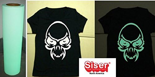 Glow in the Dark Heat Transfer vinyl Siser Easyweed Vinyl 15 Inches x 1 Feet