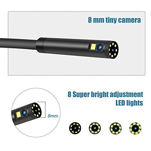 XJJY Dual Kameras Endoskopkamera, Endoskop 8 MM 4,3 Zoll Kable Bildschirm-Schlangenkamera Videoinspektion Kamera… – Bild 4