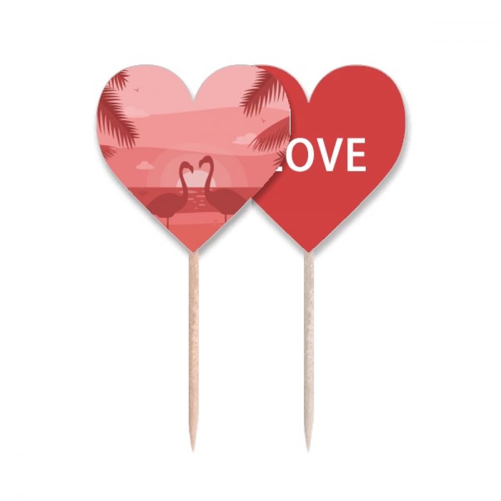 Cure-dents drapeau chic Flango Couple, accessoire de présentation premium pour cupcake