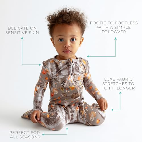 Image of Posh Peanut Convertible Baby Sleepers - Footless Baby Pajamas with 2 Way Zipper for Easy Diaper Changes