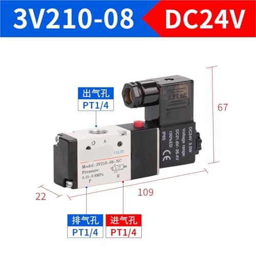 Électrovanne 3V310-10NC AC220V normalement fermée à haute réactivité - 6