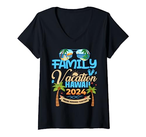 Family Vacation Hawaii 2024 Matching Vacation 2024 V-Neck T-Shirt