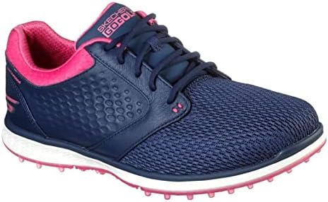 Skechers Women's Go Elite 3 Grand Relaxed Fit Spikeless Waterproof Golf Shoe, Navy/Pink, 8 M US | Image 1