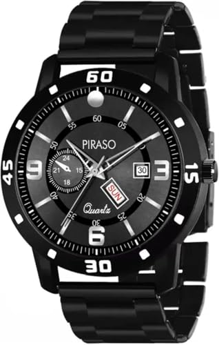Image of PIRASO Analog Day and Date Working Display MESH Strap Watch for Men & Boys