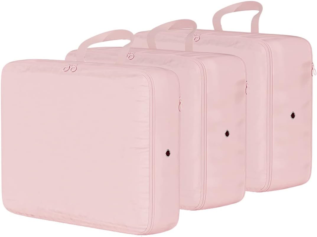 3 PCS Compression Packing Cubes for Suitcase Travel Luggage Organizer Bags Set Packing Organizers Compression Suitcase Bag Travel Essential Bag