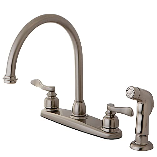 Review Product Kingston Brass KB8798NFLSP Nuwave French 8 C Type Kitchen Faucet with Sprayer, Brushed Nickel Buy 1 get 1 🔥 Kingston Brass KB8798NFLSP Nuwave French 8 C Type Kitchen Faucet with Sprayer, Brushed Nickel