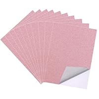 10 Blatt Roségold Glitzerpapier zum Basteln, A4 Selbstklebende Glitzer Papier, Glitzernde Bastelpapier, Glitterpapier Glitterkarton für DIY Handwerk, Grußkarten, Scrapbooking (21 x 29.7 cm, Roségold)