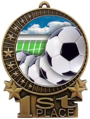 Express Medals Various Styles Large 3 inch 1 to 50 Packs Gold Silver Bronze Color Soccer Medals Trophy Award Medal Trophies Gift Prize Tournament Champion Team 1st Place XMD-FCL40