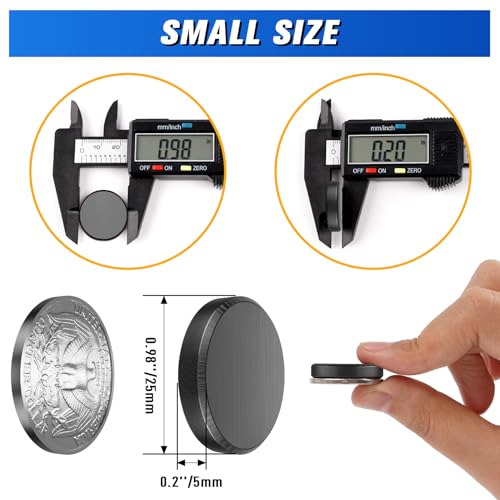 Grtard 20Pcs Ceramic Magnets for Crafts, 25x5mm Strong Round Magnets with Adhesive Backing, Small Round Circle Magnet Perfect for DIY, Craft Hobbies, Refrigerator, Workshop, Science Projects