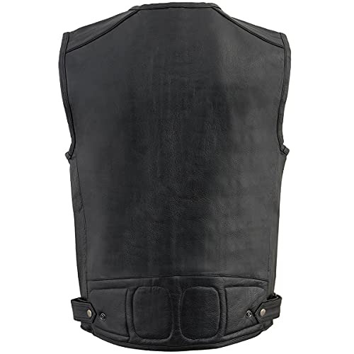 Milwaukee Leather MLM3580 Men's Black ‘Super Utility-Multi Pocket Vest’ Motorcycle Biker Leather Vest2