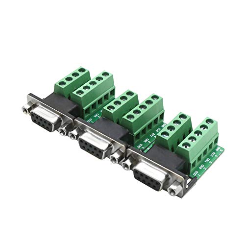 DB9 Breakout Connector, weiblich D-SUB Adapter Plattenverbinder RS232 seriell auf Terminalplatine Signalmodul 3 Stück Cover