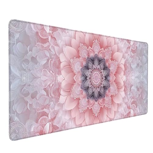 Tapis de souris rose grand format 150x80 pour gamer et bureau