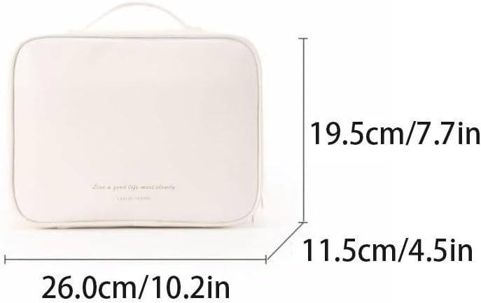 便利な大容量ポータブルトイレタリーバッグ レザー トラベル 洗面用品収納バッグ シンプル コスメ トートバッグ 実用的