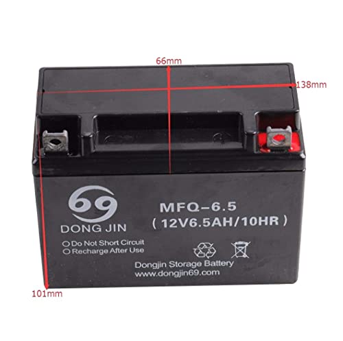 Zxtdr 12V 6.5Ah Mfq-6.5 Motorcycle Battery For Bike Scooter Go Kart Atv Pit Dirt Bike #TOP1
