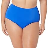Maxine Of Hollywood Women's Standard High Waist Hipster Bikini Swimsuit Bottom, Blue, 14