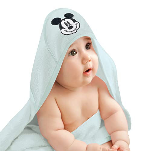 Image of Lambs & Ivy Disney Baby Classic Mickey Mouse Blue Hooded Baby Bath Towel