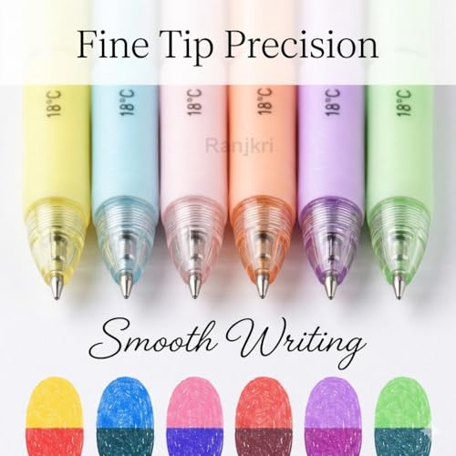 Image of Color Changing Gel Pens Set of 6 | Magic Temperature Sensitive Ink Pens | Smooth Fine Tip Writing | Erasable Heat Reactive Pens for Kids, Students, Office, Journaling & Gifts