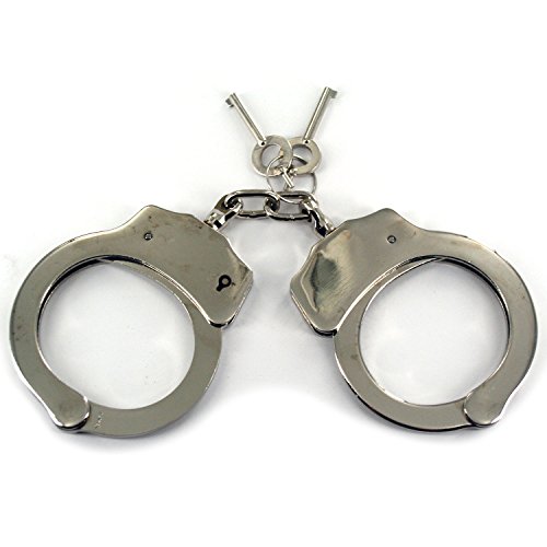 Ace Martial Arts Supply Double Locking Steel Police Handcuffs, Silver - Thumbnail 4