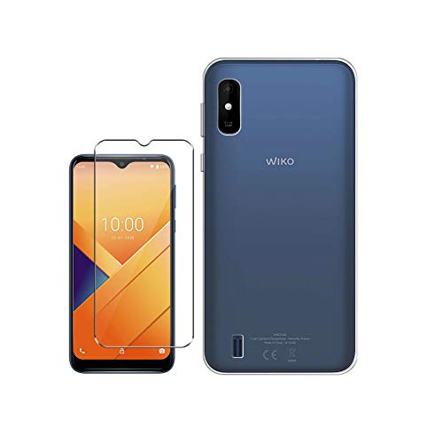 QFSM Transparente Funda + Cristal Templado para Wiko Y81 (6.2), Shell Silicona Carcasa Suave TPU Case Cover y 9H Dureza Duradera Protectora Pantalla Glass Film Protector -Clear