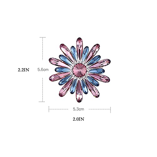 Broche femme élégant fleur en cristal pour corsage pull et châle - 2