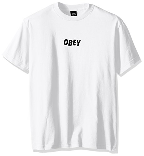 OBEY Men's Branded Logo T-Shirt, Jumbled White, XX-Large