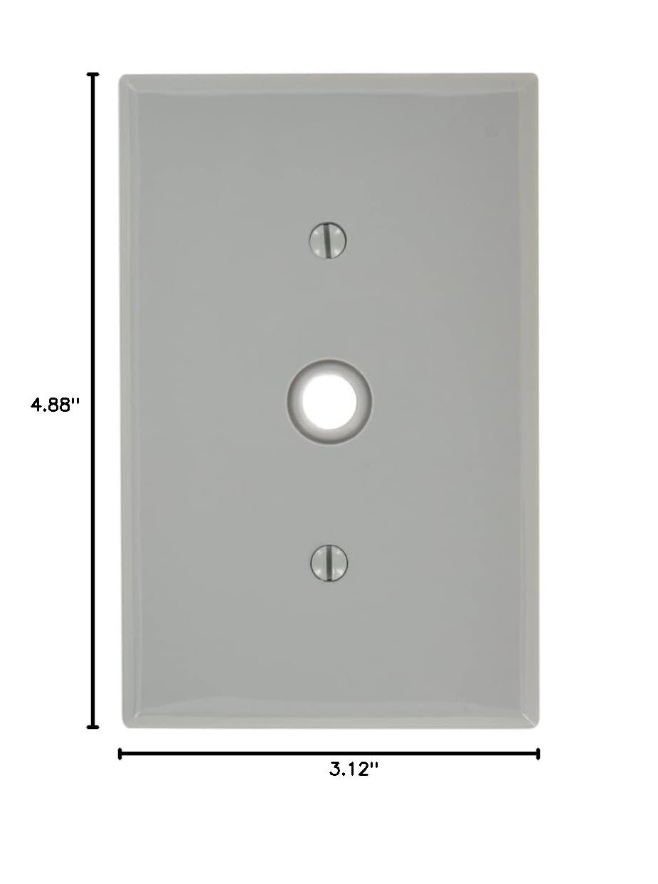 Leviton 1-Gang .406-Inch Hole Telephone/Cable Wallplate, Midway size, PJ11-GY, Gray
