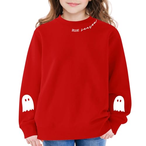 Sweatshirts for Teen Girls Oversized Trendy Fall Pullover Long Sleeve Ribbed Cuffs Halloween Ghost Pattern Clothes4