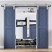 EaseLife 8 FT Heavy Duty Brushed Nickle Double Door Sliding Barn Door Hardware Track Kit,Modern,Slide Smoothly Quietly,One Piece 8FT Track,Fit Double 24" Wide Door (8FT Track Double Door Kit)