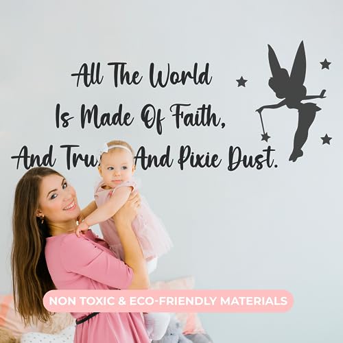 All The World Is Made Of Faith And Trust And Pixie Dust Wall Decor I Peter Pan Wall Decal L Baby Room Decor I Nursery Wall Decal For Baby Boy & Girl Decoration I Stickers For Kids I Multiple Options For Customization #TOP4